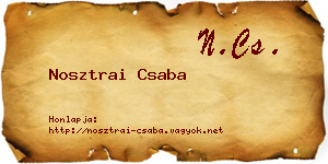 Nosztrai Csaba névjegykártya
